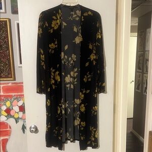 Torrid black/tan floral long cardigan